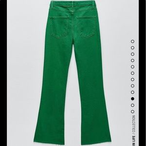 Zara-Skinny Flare Denim Green